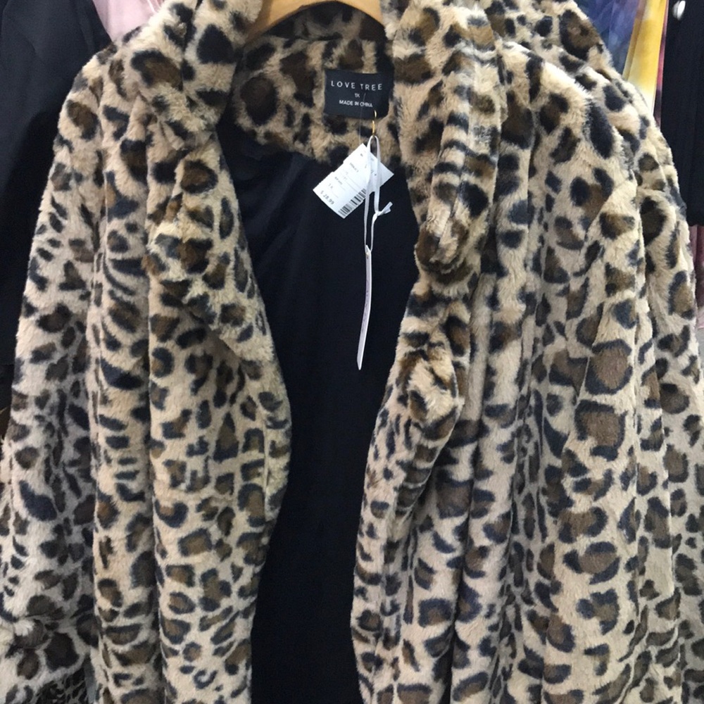 A fur coat leopard print